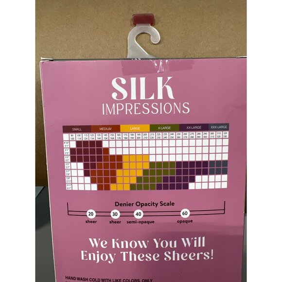 Silk Impressions Sheer Light Support Tights Size Medium Coffee Bean 2 Pair NEW - Picture 5 of 6
